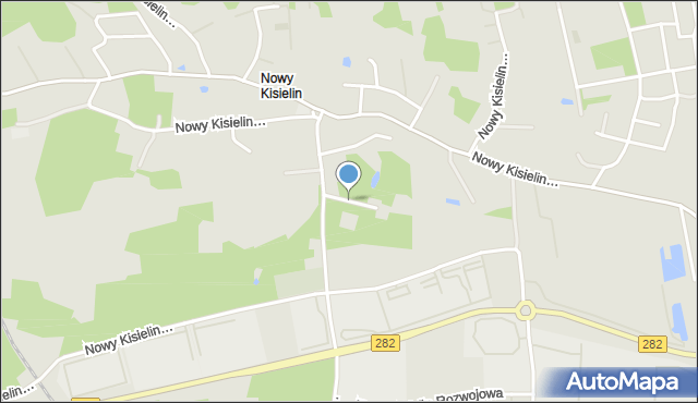 Zielona Góra, Nowy Kisielin-Pałacowa, mapa Zielona Góra