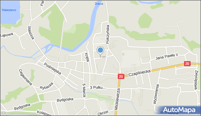 Złocieniec, Nowa, mapa Złocieniec