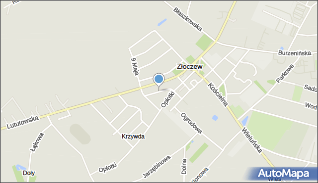 Złoczew, Nowa, mapa Złoczew