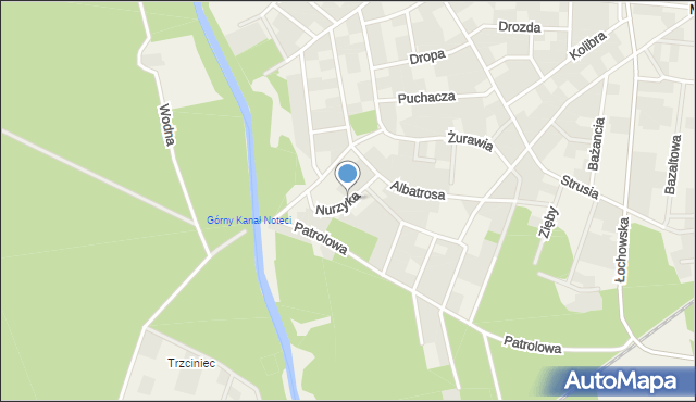 Murowaniec gmina Białe Błota, Nurzyka, mapa Murowaniec gmina Białe Błota