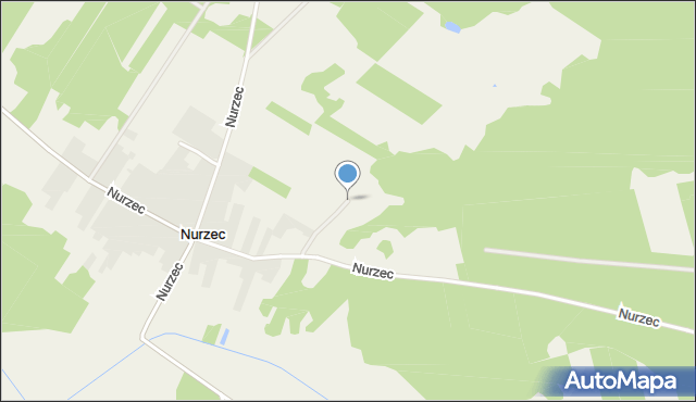 Nurzec gmina Boćki, Nurzec, mapa Nurzec gmina Boćki