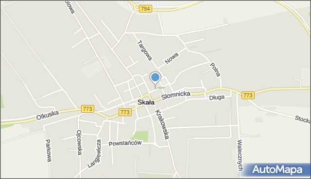 Skała powiat krakowski, Nullo Francesco, płk., mapa Skała powiat krakowski