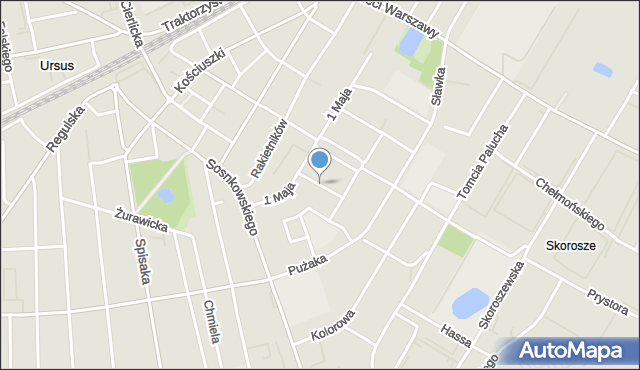 Warszawa, Nurzyńska, mapa Warszawy