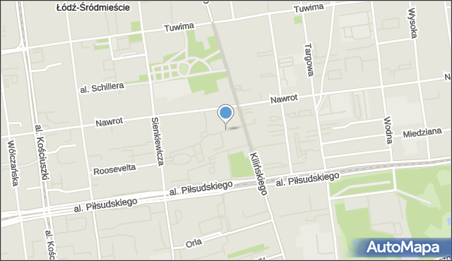 Łódź, o. Stefana Miecznikowskiego, mapa Łodzi