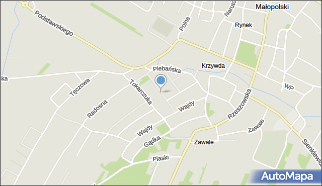 Sokołów Małopolski, o. Damiana Stachowicza, mapa Sokołów Małopolski