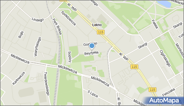 Szczecin, o. Beyzyma, mapa Szczecina