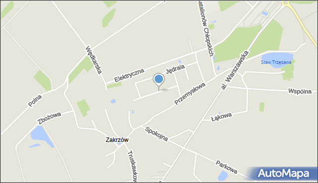 Tarnobrzeg, o. Damiana Stanisława Węgla, mapa Tarnobrzegu