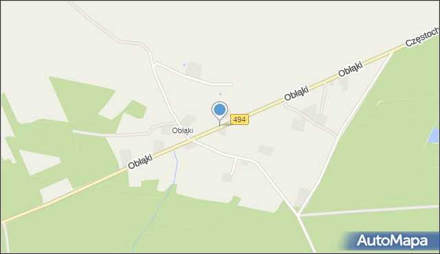 Bodzanowice, Obłąki, mapa Bodzanowice