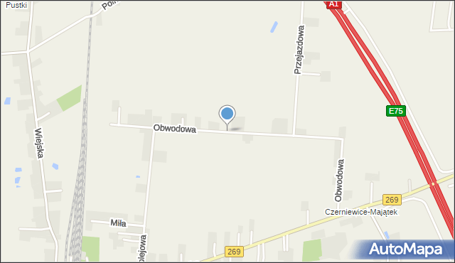 Czerniewice gmina Choceń, Obwodowa, mapa Czerniewice gmina Choceń