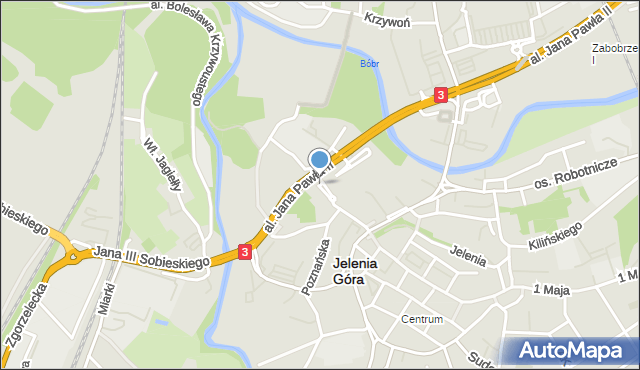 Jelenia Góra, Obrońców Pokoju, mapa Jelenia Góra