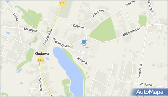 Kłodawa powiat gorzowski, Obłokowa, mapa Kłodawa powiat gorzowski