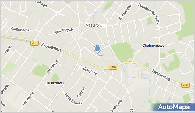Koszalin, Obrońców Tobruku, mapa Koszalina