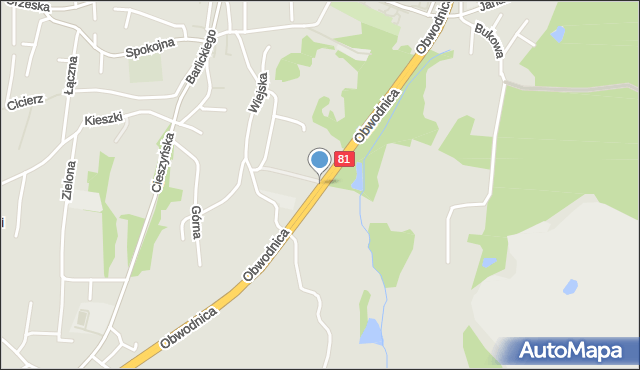 Łaziska Górne, Obwodnica, mapa Łaziska Górne