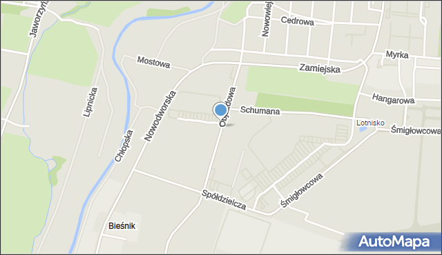 Legnica, Objazdowa, mapa Legnicy