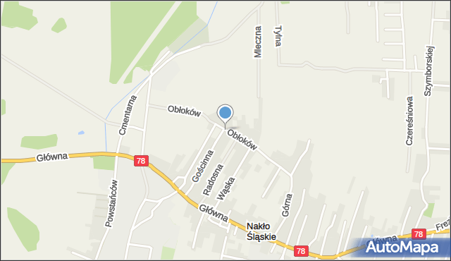 Nakło Śląskie, Obłoków, mapa Nakło Śląskie