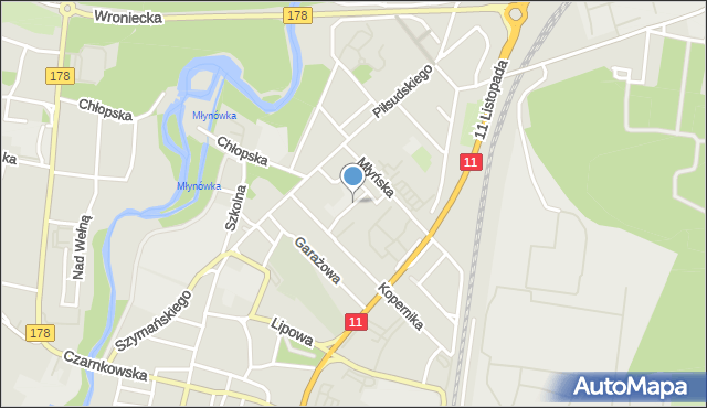 Oborniki, Obrońców Westerplatte, mapa Oborniki