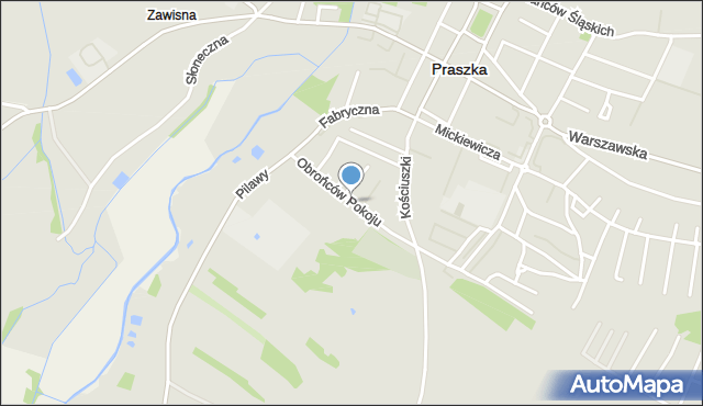 Praszka, Obrońców Pokoju, mapa Praszka