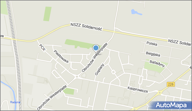Pruszcz Gdański, Obrońców Westerplatte, mapa Pruszcz Gdański