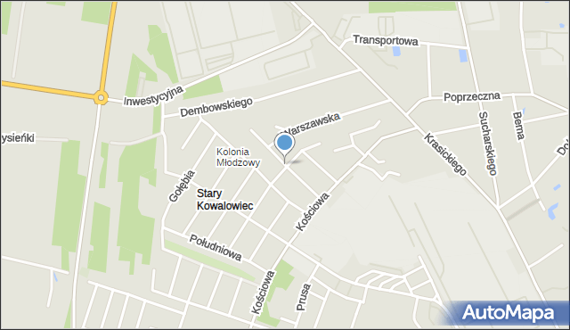 Radomsko, Obrońców Westerplatte, mapa Radomsko