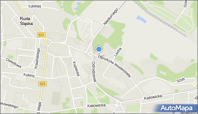 Ruda Śląska, Obrońców Westerplatte, mapa Rudy Śląskiej