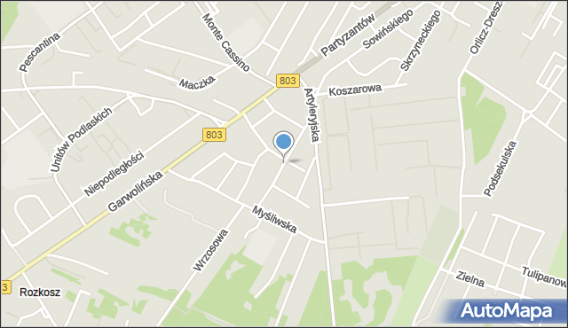 Siedlce, Obozowa, mapa Siedlce