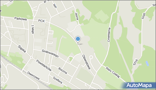 Siemianowice Śląskie, Obwodowa, mapa Siemianowice Śląskie