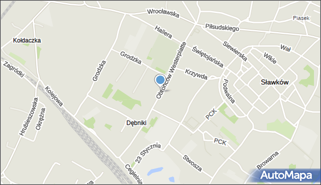 Sławków powiat będziński, Obrońców Westerplatte, mapa Sławków powiat będziński