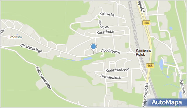 Sopot, Obodrzyców, mapa Sopotu