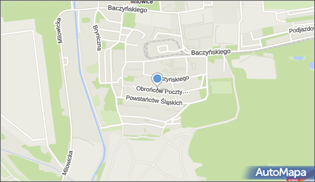 Sosnowiec, Obrońców Poczty Gdańskiej, mapa Sosnowca