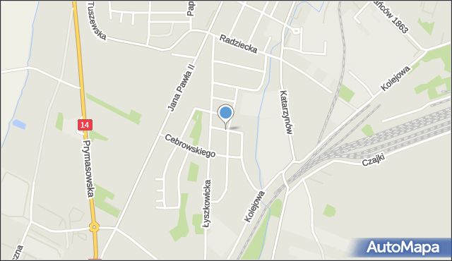 Łowicz, Oczykowskiego Romualda, mapa Łowicza