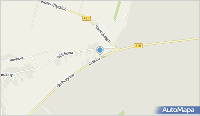 Pawłów gmina Pietrowice Wielkie, Ocicka, mapa Pawłów gmina Pietrowice Wielkie