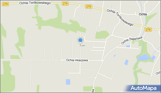 Zielona Góra, Ochla-Brzozowa, mapa Zielona Góra