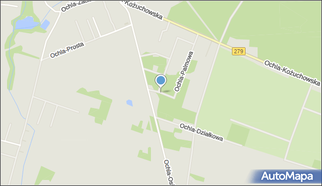 Zielona Góra, Ochla-Daktylowa, mapa Zielona Góra