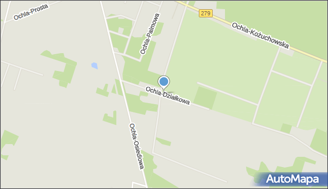 Zielona Góra, Ochla-Działkowa, mapa Zielona Góra