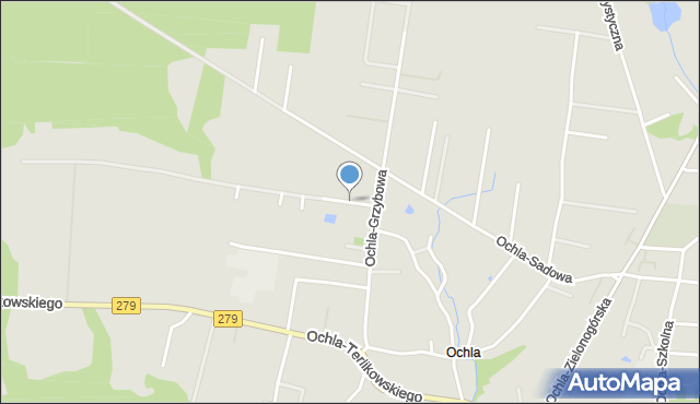 Zielona Góra, Ochla-Kalinowa, mapa Zielona Góra