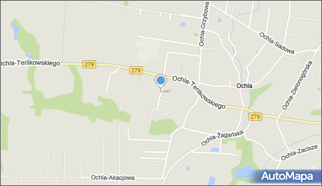 Zielona Góra, Ochla-Makowa, mapa Zielona Góra