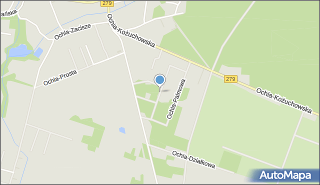 Zielona Góra, Ochla-Pustynna, mapa Zielona Góra