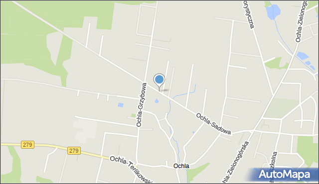 Zielona Góra, Ochla-Sadowa, mapa Zielona Góra