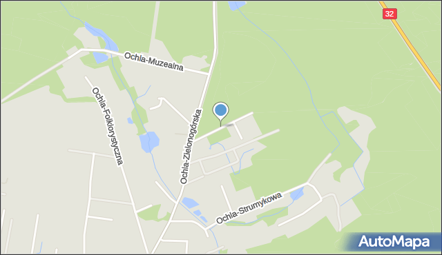 Zielona Góra, Ochla-Słoneczna, mapa Zielona Góra