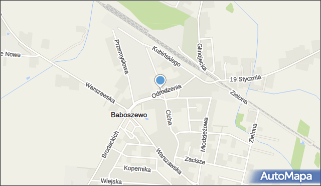Baboszewo, Odrodzenia, mapa Baboszewo