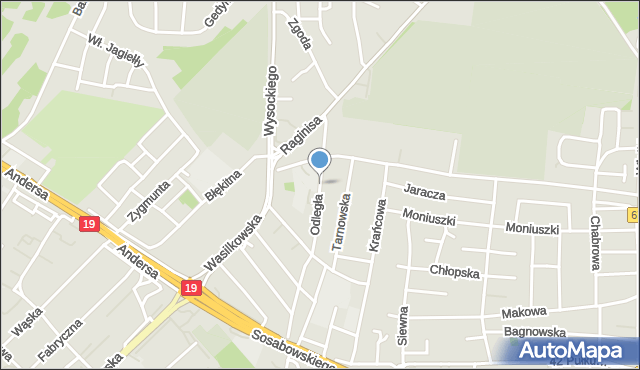 Białystok, Odległa, mapa Białegostoku