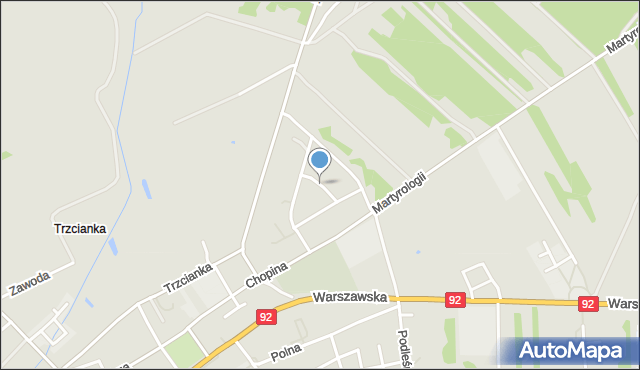 Kałuszyn powiat miński, Odrodzenia, mapa Kałuszyn powiat miński