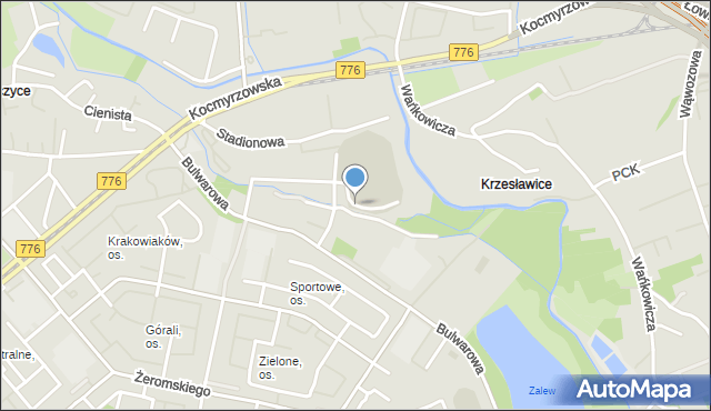 Kraków, Odmogile, mapa Krakowa