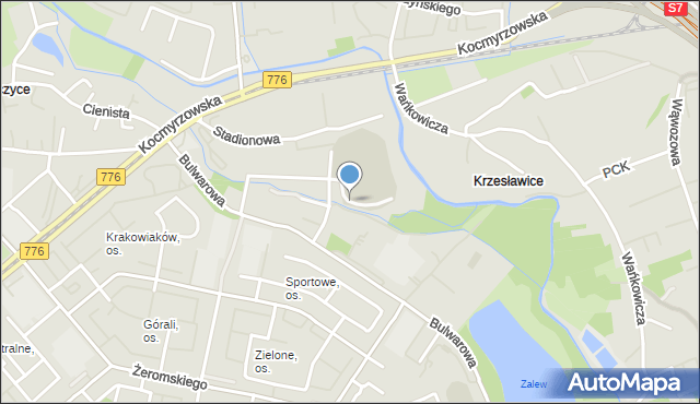 Kraków, Odmogile, mapa Krakowa