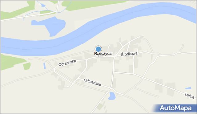 Rzeczyca gmina Środa Śląska, Odrzańska, mapa Rzeczyca gmina Środa Śląska
