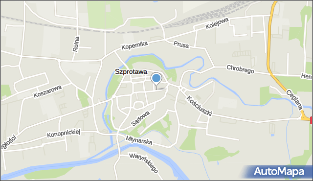 Szprotawa, Odrodzenia, mapa Szprotawa