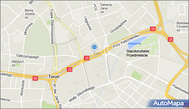 Toruń, Odrodzenia, mapa Torunia