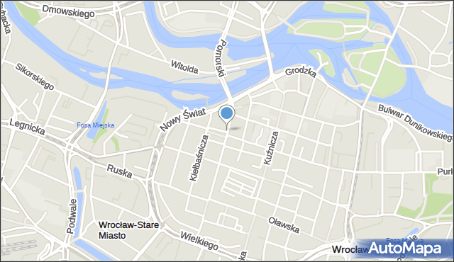 Wrocław, Odrzańska, mapa Wrocławia