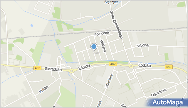 Zduńska Wola, Odrzańska, mapa Zduńska Wola