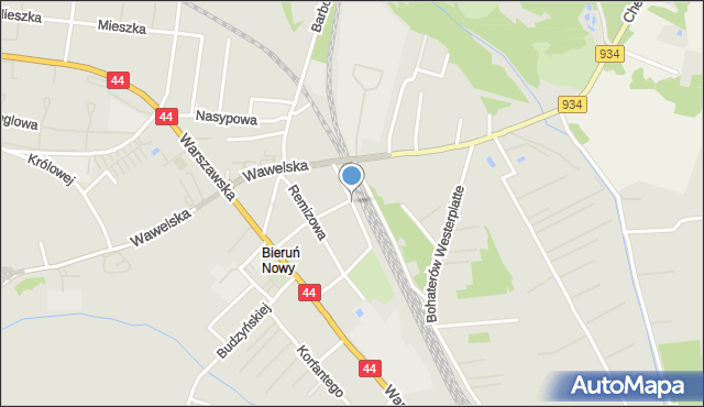 Bieruń, Ofiar Oświęcimskich, mapa Bieruń